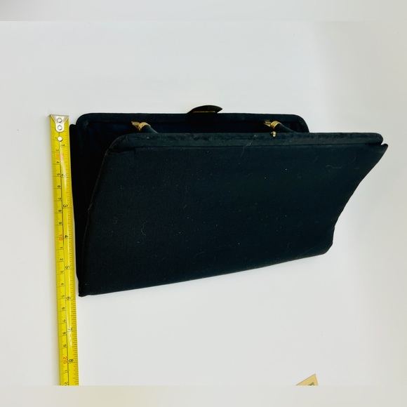 1940s Vintage Clutch Evening Purse, Black - Picture 7 of 10